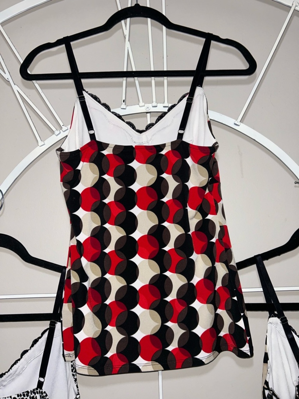 3x White House Black Market WHBM Mixed Print Lace-Trim Cami Tank Top Lot - Picture 10 of 10